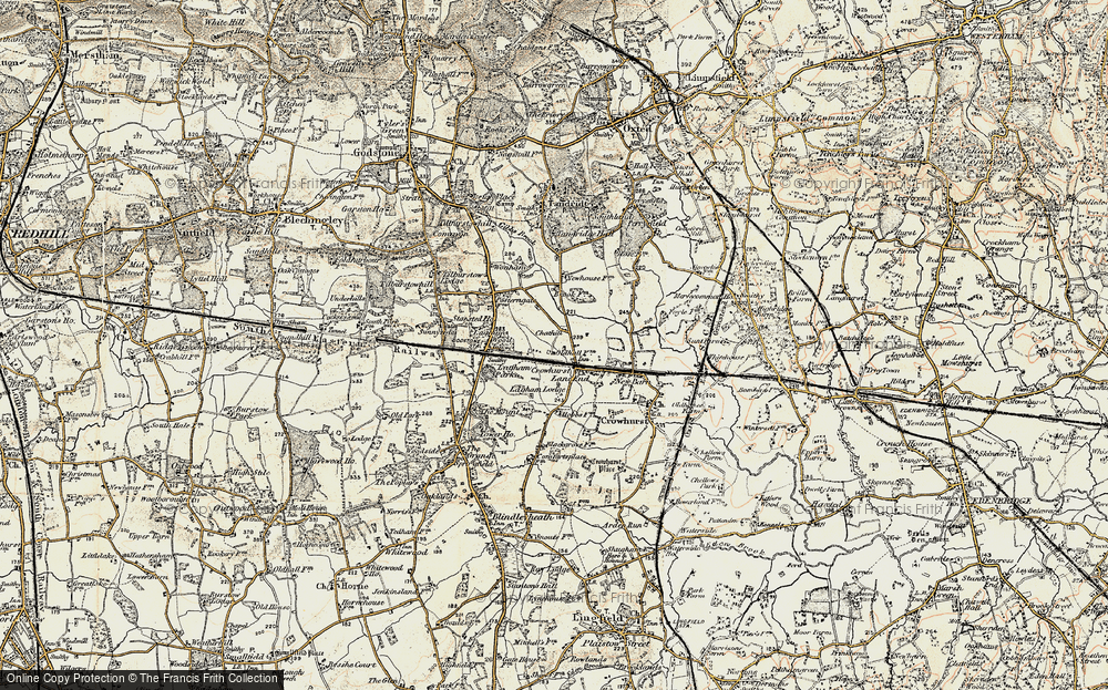 Old Map of Crowhurst Lane End, 1898-1902 in 1898-1902