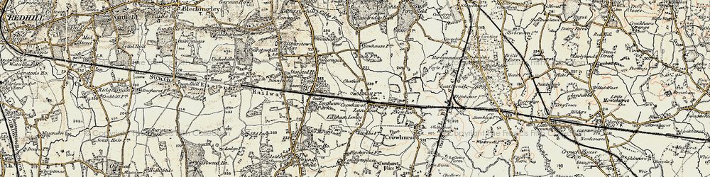 Old map of Crowhurst Lane End in 1898-1902