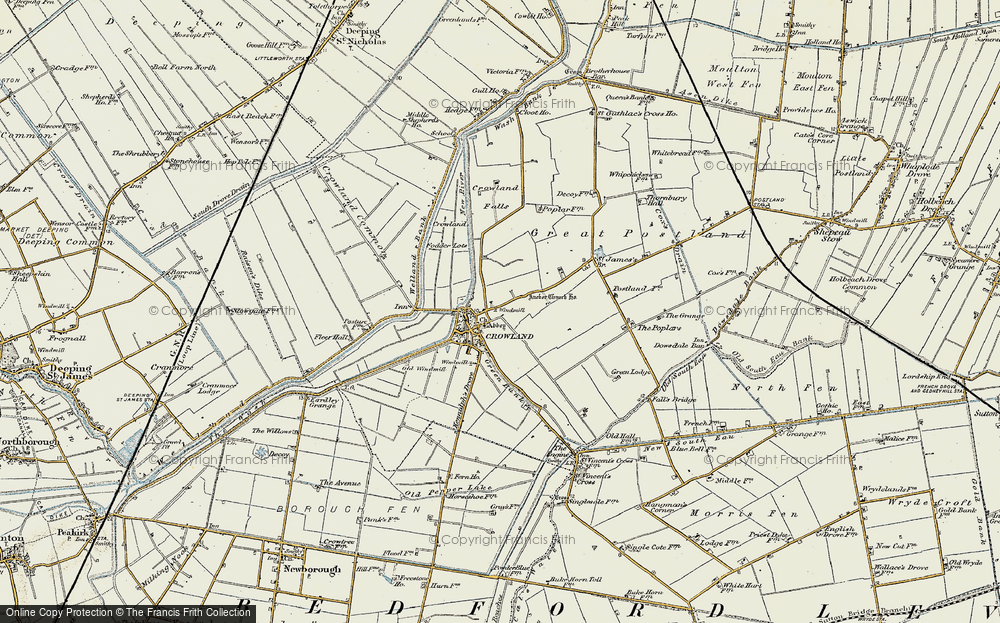 Old Map of Crowland, 1901-1902 in 1901-1902