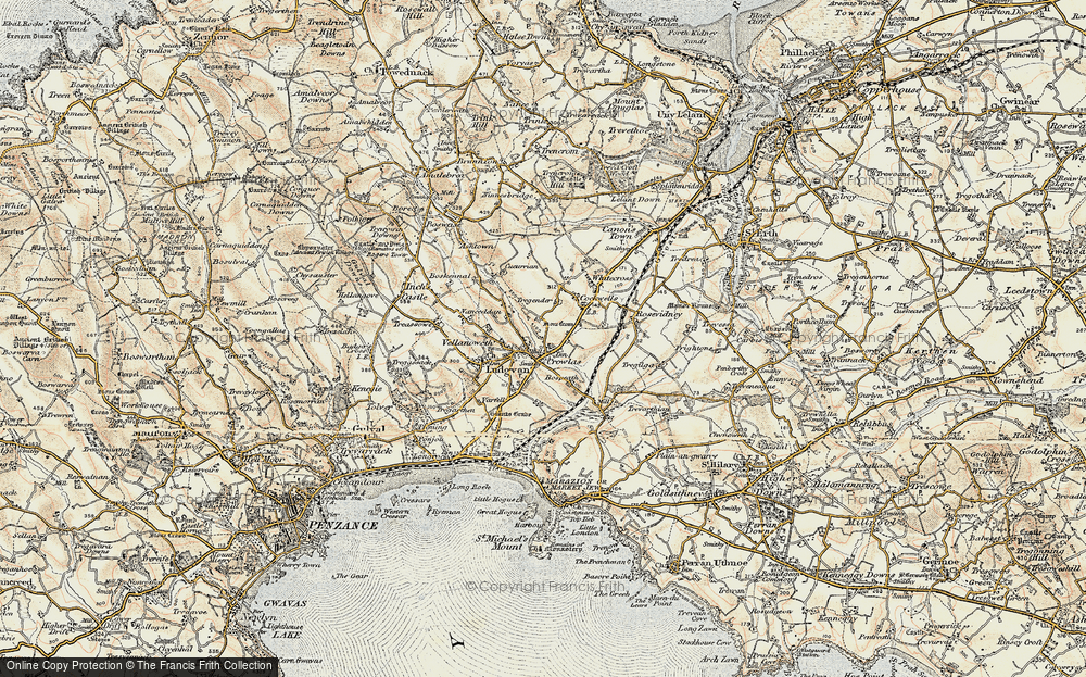 Old Map of Crowlas, 1900 in 1900