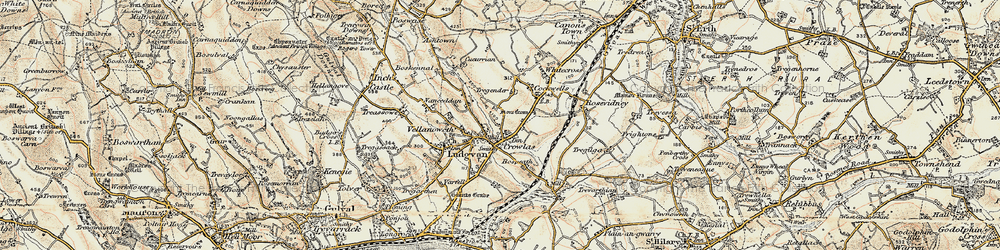Old map of Crowlas in 1900