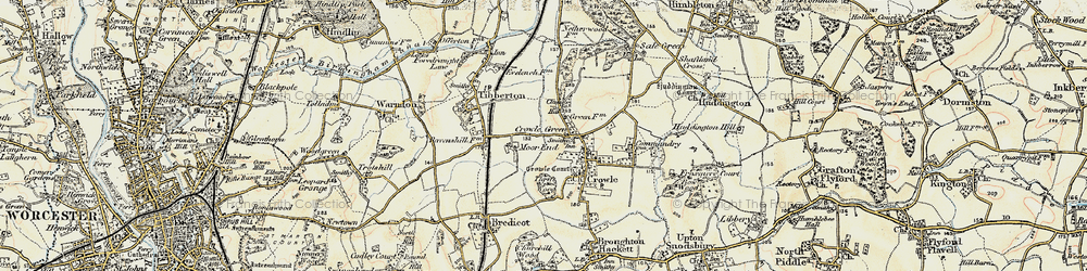 Old map of Crowle Green in 1899-1902