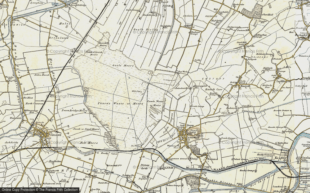 Old Map of Crowle Moors, 1903 in 1903