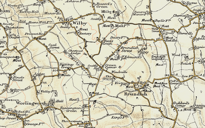 Old map of Crown Corner in 1901