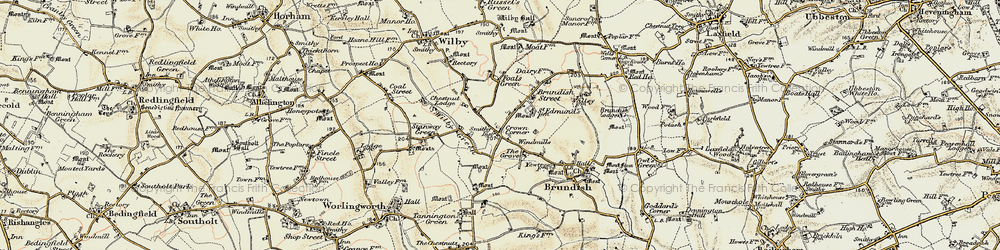 Old map of Crown Corner in 1901