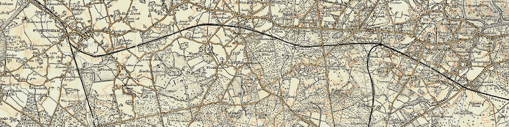 Old map of Crown Wood in 1897-1909