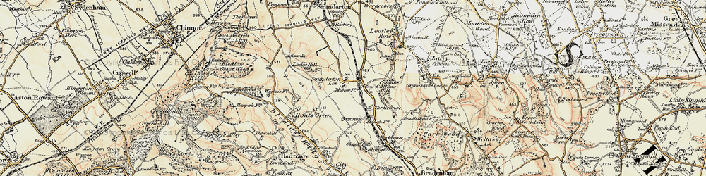 Old map of Crownfield in 1897-1898