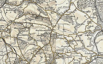 Old map of Crownhill in 1899-1900
