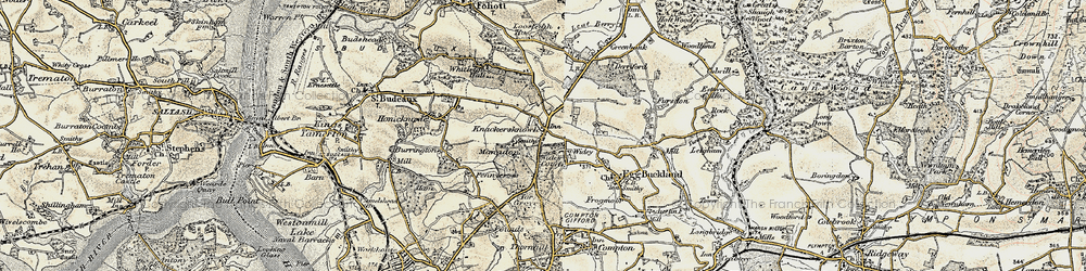 Old map of Crownhill in 1899-1900