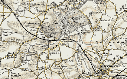 Old map of Crownthorpe in 1901-1902