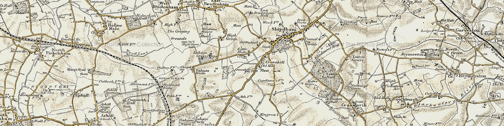 Old map of Crowshill in 1901-1902