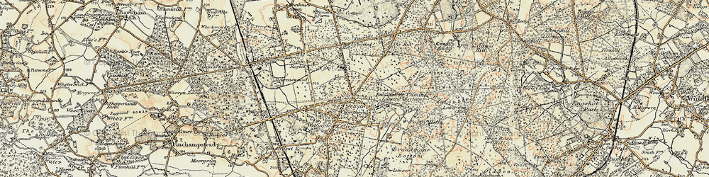 Old map of Crowthorne in 1897-1909