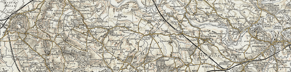 Old map of Crowton in 1902-1903