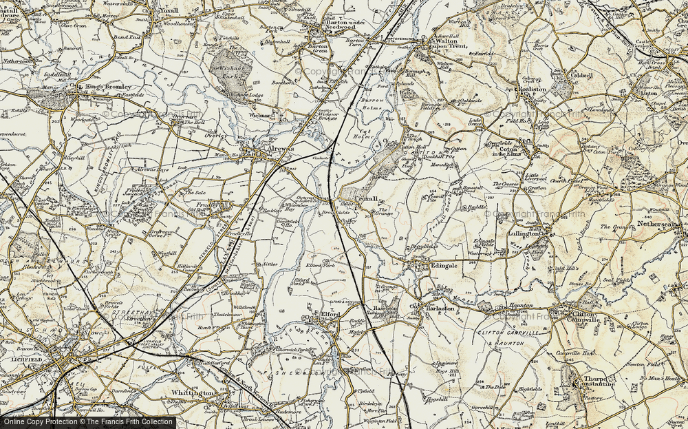 Old Map of Croxall, 1902 in 1902