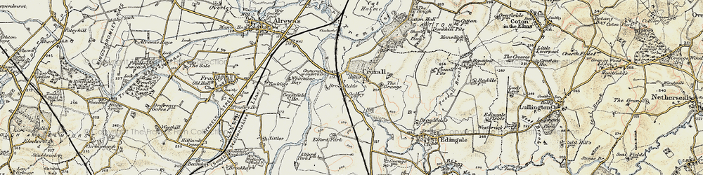 Old map of Croxall in 1902