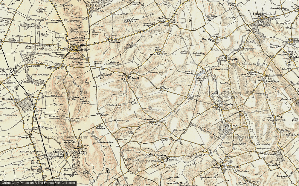Old Map of Croxby Top, 1903-1908 in 1903-1908