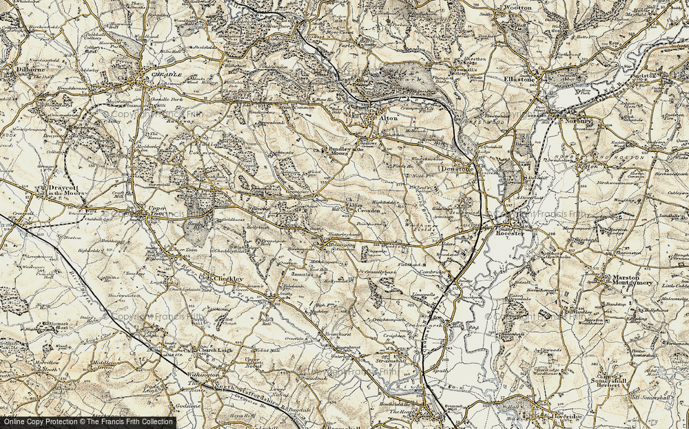 Old Map of Croxden, 1902 in 1902