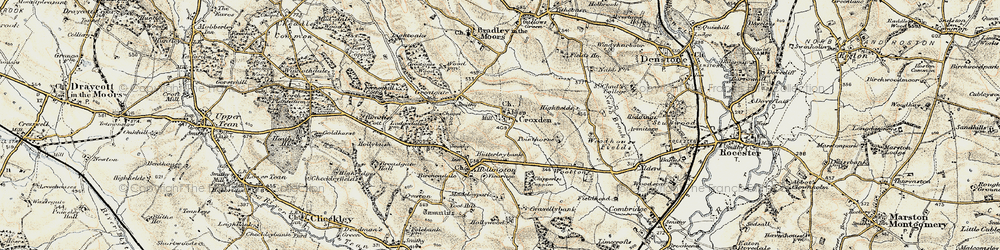 Old map of Croxden in 1902