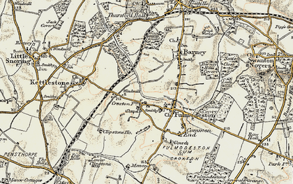 Old map of Croxton in 1901-1902