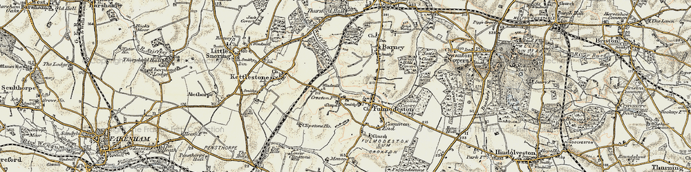 Old map of Croxton in 1901-1902