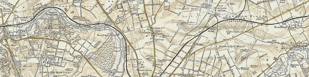 Old map of Croxton in 1901