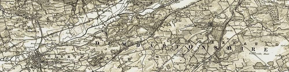 Old map of Croy in 1904-1907