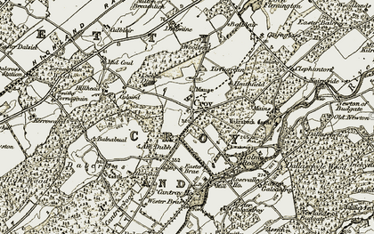 Old map of Assich in 1911-1912