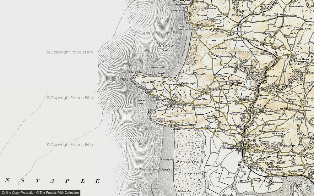 Old Map of Croyde Bay, 1900 in 1900