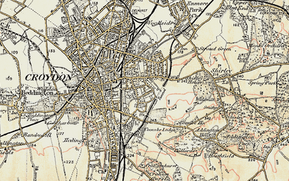 Old map of Croydon in 1897-1902