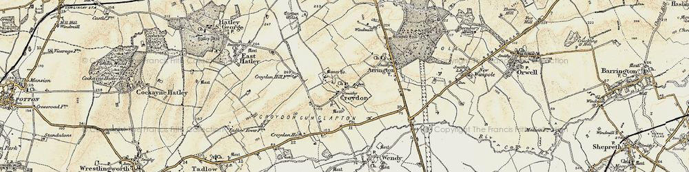 Old map of Croydon in 1899-1901