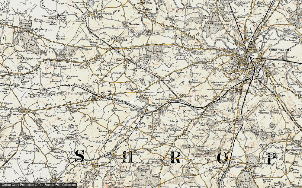 Old Map of Cruckton, 1902 in 1902