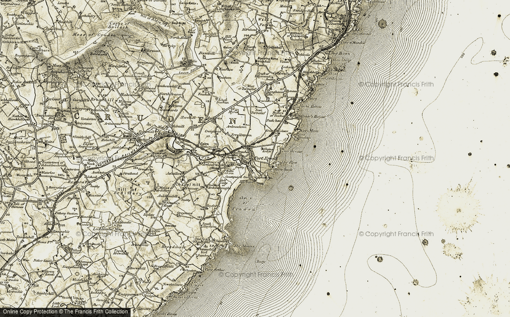 Old Map of Historic Map covering Auchiries in 1909-1910