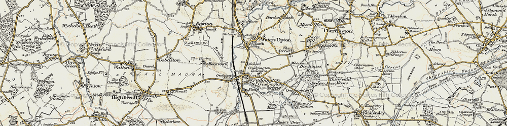 Old map of Crudgington in 1902
