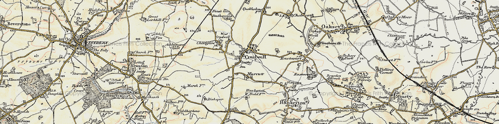 Old map of Crudwell in 1898-1899