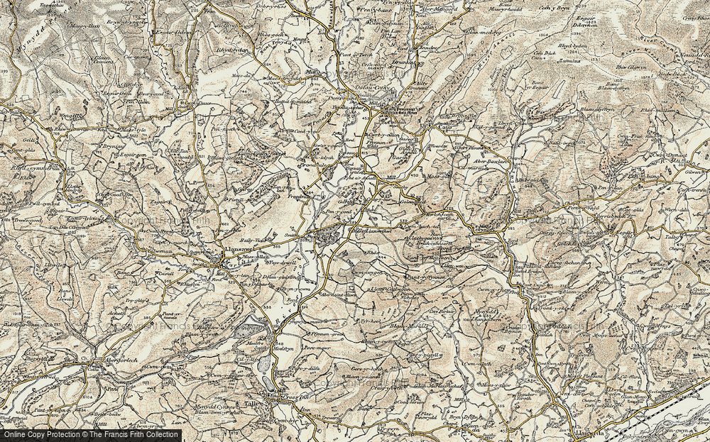 Old Map of Crugybar, 1900-1902 in 1900-1902