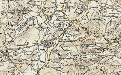 Old map of Borthyn in 1900-1902