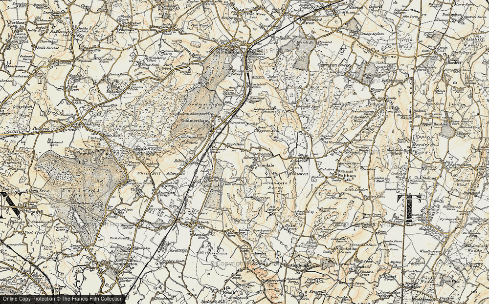 Old Map of Crundale, 1897-1898 in 1897-1898