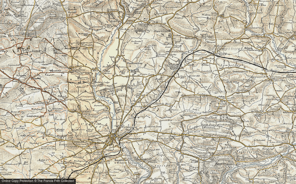 Old Map of Historic Map covering Pembrokeshire in 1901-1912