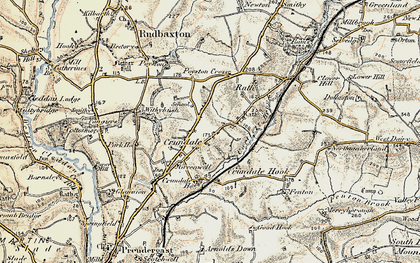 Old map of Crundale in 1901-1912