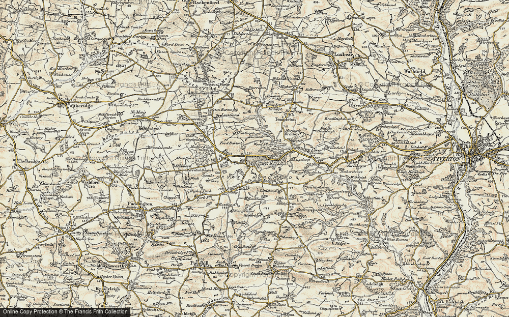 Old Map of Cruwys Morchard, 1899-1900 in 1899-1900
