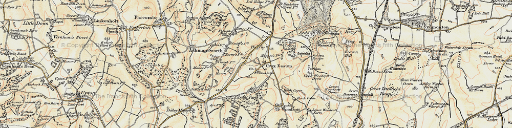 Old map of Crux Easton in 1897-1900