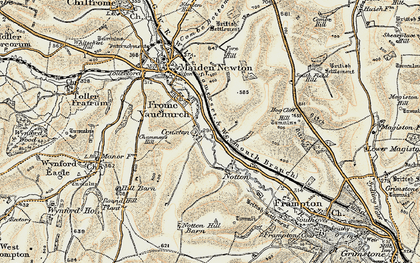 Old map of Break Heart Hill in 1899