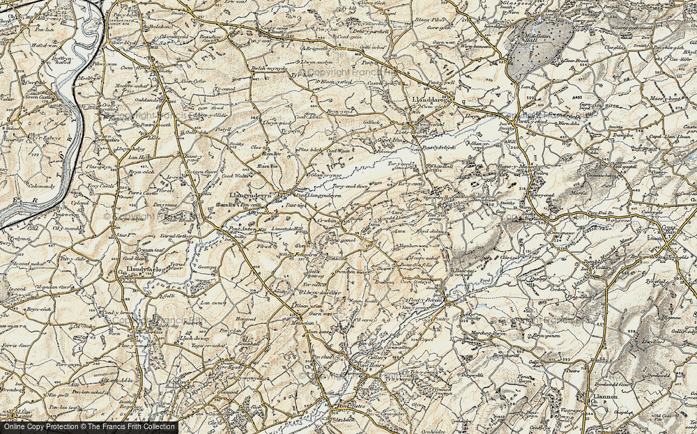 Old Map of Crwbin, 1901 in 1901