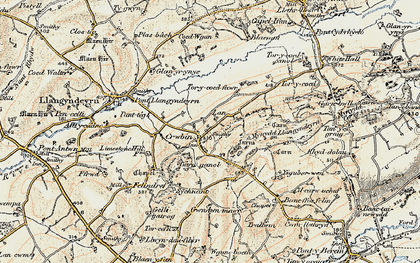 Old map of Crwbin in 1901