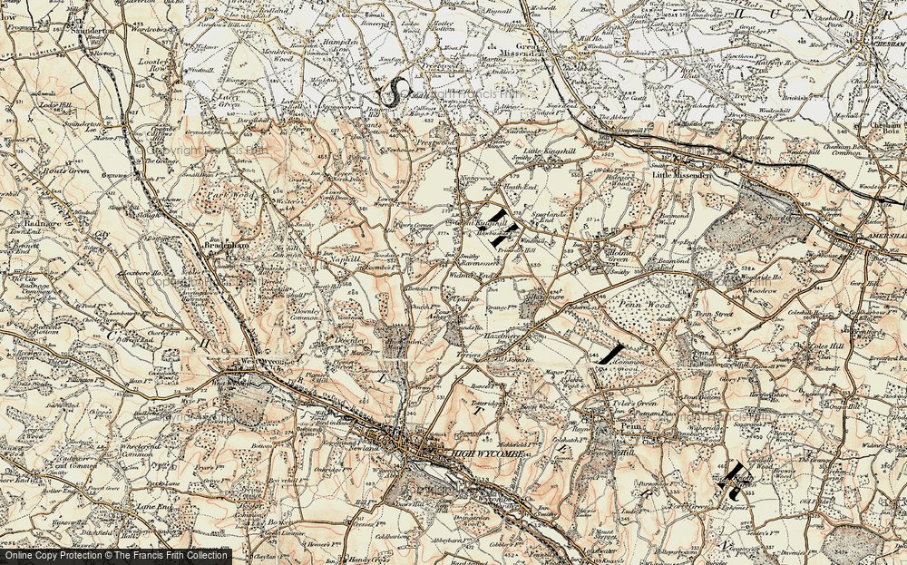 Old Map of Cryers Hill, 1897-1898 in 1897-1898