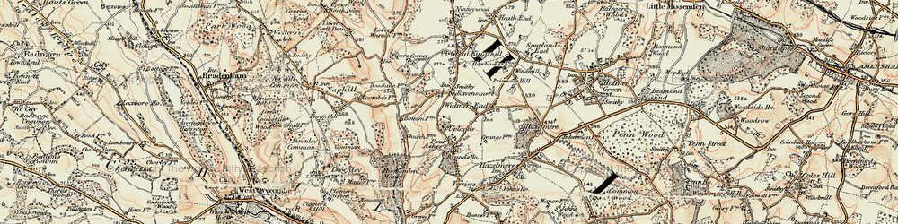 Old map of Cryers Hill in 1897-1898