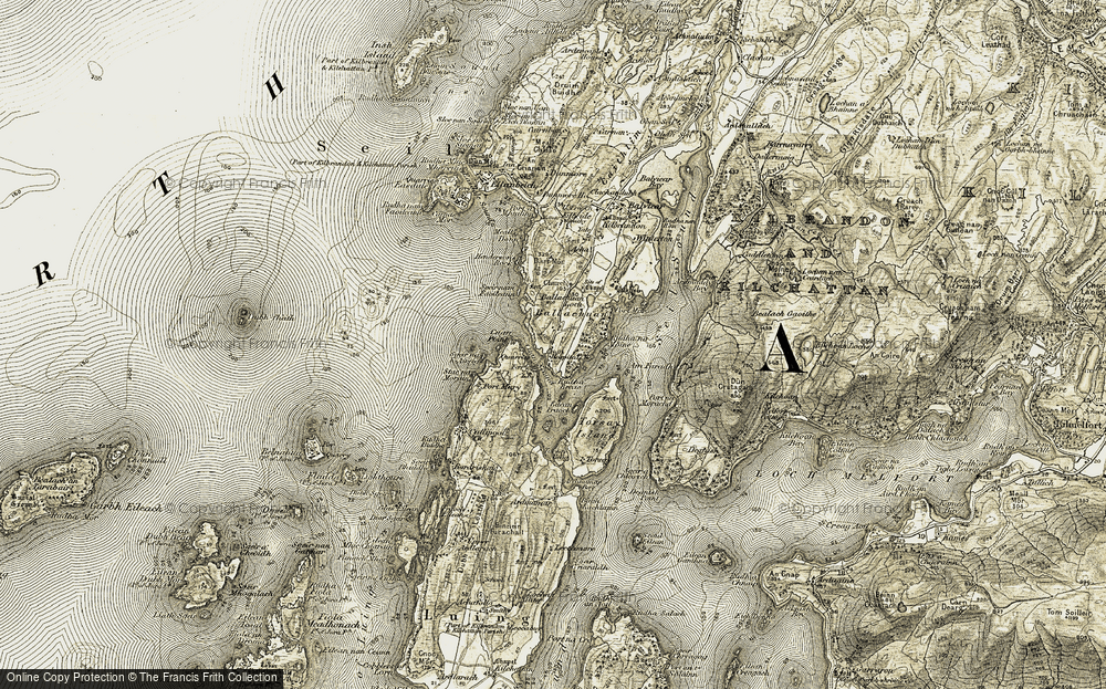 Old Map of Historic Map covering Bàrr Mòr in 1906-1907