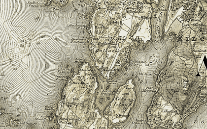Old map of Bàrr Mòr in 1906-1907