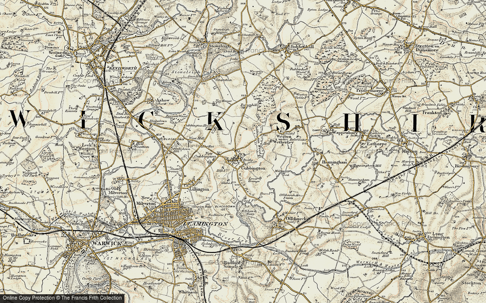 Old Map of Cubbington, 1901-1902 in 1901-1902
