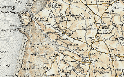 Old map of Cubert in 1900